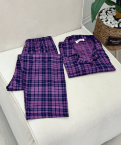 Alternative view of Midnight Plum Plaid Women's Pajama Set