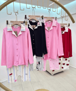 Alternative view of viscose Solid Top and Playful Pants Women's Pajama Set