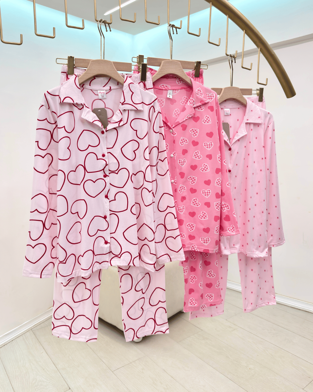 viscose Sweetheart Pink Women's Pajama Set - Image 2