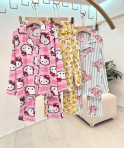 Alternative view of viscose Cute Character Print Women's Pajama Set