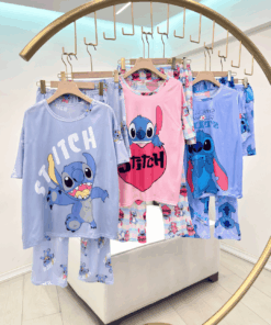 Alternative view of Stitch Character Print 3-Piece Pajama Set (Top, Pants & Shorts)