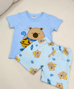 Boys' Pure Cotton Action & Character Print Pajama Shorts Set