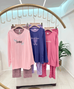 Alternative view of Women's Plus Size Pure Cotton Long-Sleeve Pajama Set - Shine & Floral Prints