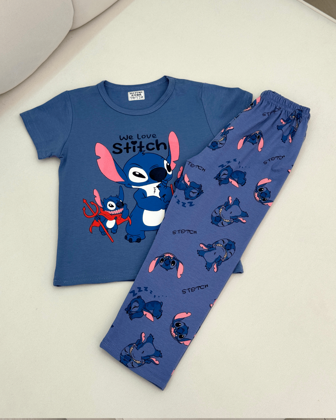 Children's Pure Cotton Character Print 2-Piece Pajama Set