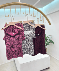 Alternative view of Women's  Cotton Blend Camisole Pajama Set with Shorts - Leopard Print