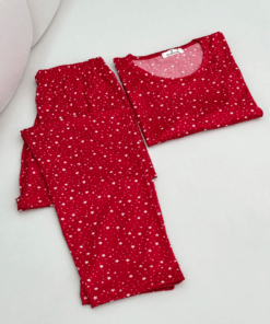 Women's Pure Cotton Long-Sleeve Pajama Set - Star, Flamingo & Leopard Prints